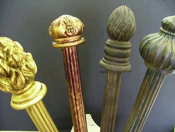 Unique Custom Design Drapery Finials, Sconces, Brackets, Rods, Rings, Tiebacks