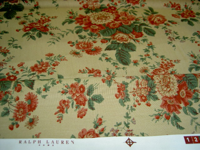Closeout Discount Designer Ralph Lauren Hudson Falls Floral Khaki Fabric