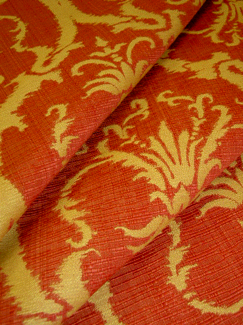 Animated Robert Allen Chalini Cinnabar Premium Upholstery Weight Jacquard Fabric Remnant - click to order