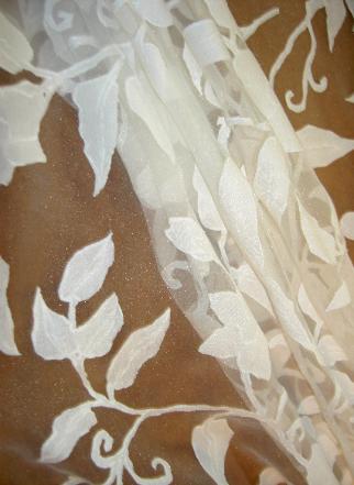 draped Drapery Work Room White on White Polyester Sheer Fabric Remnant Special