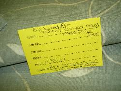 Shop Tag of this Indoor Outdoor Fabric at Schindler's Fabrics and Upholstery Shop, Inc,