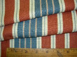 Closeup of Discount Designer Red Blue Cream Stripe