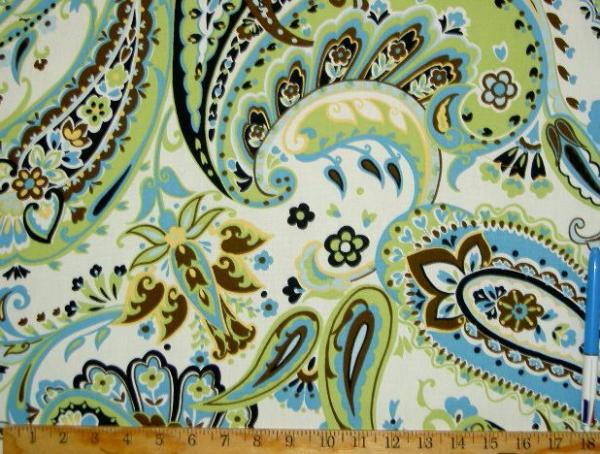 sample of Braemore Somerset Color Jade Paisley Home Decorating Fabric by the yard
