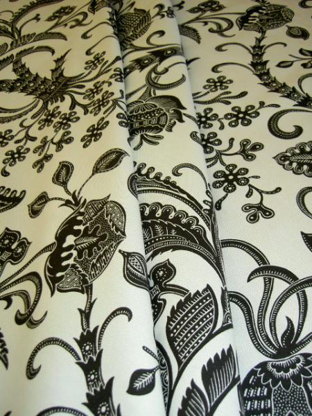 Draped Braemore Textiles Pattern Desmond Color Domino (Black on White) Decorating Fabric by the yard