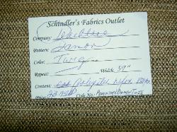 Schindler's Fabrics and Upholstery Shop Tag of this durable and beautiful Polyester Nylon Rayon By the Yard Peachtree Premium Damon Furniture Upholstery Fabric