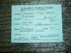 Schindler's Shop Tag of Candice Olson Design Zinger Silver Fabric for Furniture Upholstery By the Yard