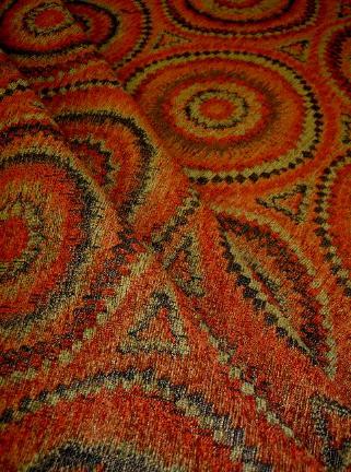 Draped Chenille Upholstery Fabric Pattern Olmec Color Cajun Spice by the yard