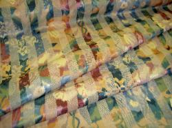 Bargain Closeout Floral Fabric with Vertical Stripes on sale 