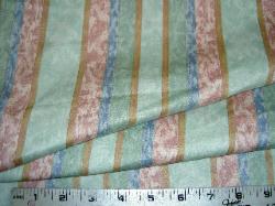 Closeup of English made stripe screen print fabric liquidation
