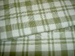 Closeout Tan Olive White Plaid Home Decor Fabric Remnant