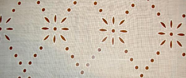 swatch Drapery Work Room White Linen Cutout Sheer Fabric Remnant Special