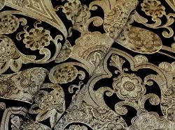 Duralee Arya Jet Decorator Fabric from Duralee's Black & White Prints and Wovens Collection