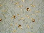 sample Duralee Fabrics Floral Embroidered Taffeta Color Seafoam Drapery Fabric by the yard