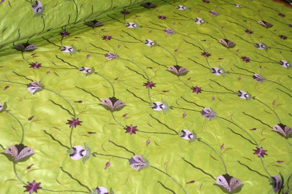 Embroidered Silk Discount Kavita Textile Pattern EMB Color NF-21 Fabric S101807-003 - click for store page