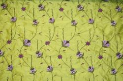 Straight Down View of this Home Decor embroidered silk  fabric at Schindler's Upholstery Shop