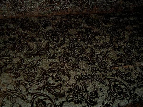 Angle view of Fabric Shop Premium Chenille for Upholstery Pattern Chianti Color Chocolate by the yard special