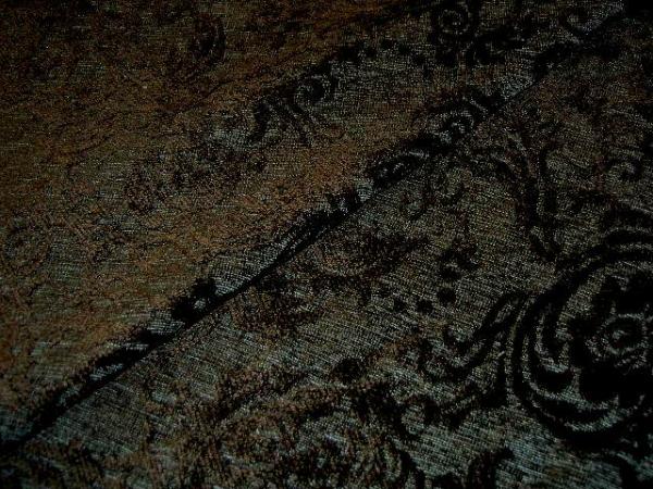 Folded closeup image of Fabric Shop Premium Chenille for Upholstery Pattern Chianti Color Chocolate by the yard special