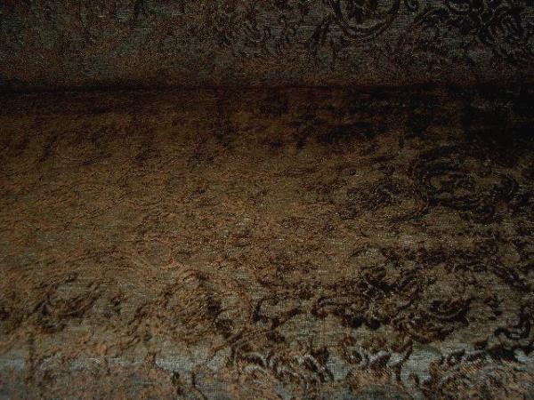 Cutting Table picture of Fabric Shop Premium Chenille for Upholstery Pattern Chianti Color Chocolate by the yard special