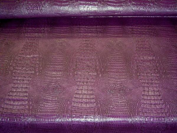 Fabric Store Designer's Special Faux Crocodile Skin Upholstery Vinyl Color Plum by the yard