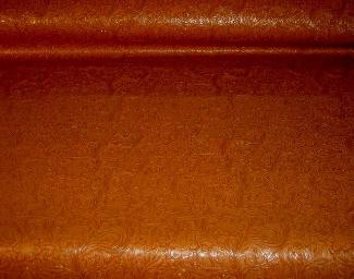Table view Faux Tooled Etched Leather by the yard pattern Laredo Upholstery Vinyl Fabric Color Pottery