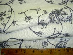 Laura & Kiran Shiraz Indigo Casement Embroidery Fabric