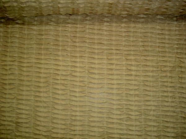 Linen Origami Style Pleated Semisheer Drapery Fabric Color Teastain from India by the yard