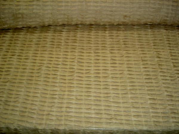 table view Linen Origami Style Pleated Semisheer Drapery Fabric Color Teastain from India by the yard