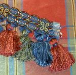 Marcovaldo Fabrics Pattern Capri Color 5108 Tassel Trim with Rosette TT77 Swatch