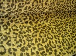 Leopard Fur Design Color Bronze Upholstery Fabric Angle View