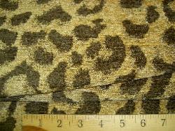 Close Up View of Chenille Leopard Fur Upholstery Fabric