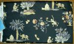Markdown Cone Monkey and Elephant on Black Home Decor Multiuse Cotton Fabric Remnant