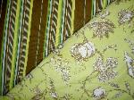 P Kaufmann Cafe Stripe and Floradale Color Honeydew Fabric Coordinates