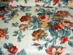 P Kaufmann Fabrics Closeout Large Floral Vertical Stripes Background