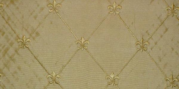 Swatch image of Pattern Elegante Diamond Design with Embroidery Color 3 Gold Drapery Fabric by the yard
