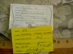 Shop  Information Tag Image at Schindler's Fabrics and Upholstery