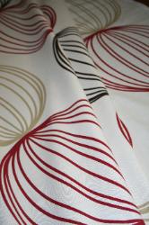 Prestigious Textiles Pattern Orbital Color Ruby Interior Decorating Fabric, Right Drapes