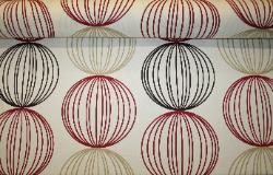 Prestigious Textiles Pattern Orbital Color Ruby Interior Decorating Fabric - Straight Down View of this Home Decor fabric at Schindler's Upholstery Shop
