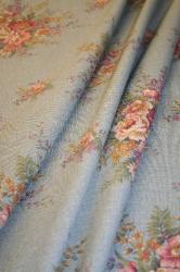 Ralph Lauren Design Closeout Cheval Floral Rustique Color Teal Home Decor Fabric draped 1