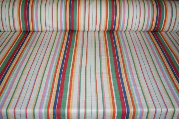 High End Decorating on the Cheap with Ralph Lauren Design Closeout Didier Stripe Multi Color Cotton Linen Blend Fabric - click to order