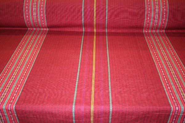 Ralph Lauren Design Closeout Padma Stripe Color Red Jet Cotton Wool Linen Fabric RLC110907-006 - click to order