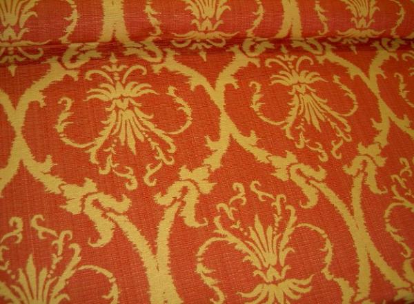 Angle view Robert Allen Chalini Cinnabar Premium Upholstery Weight Jacquard Fabric Remnant