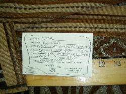 Shop tag of this fabric at Schindler's Fabrics and Upholstery Shop Inc