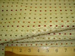 Closeup of pattern and texture of discounted upholstery fabric at Schindler's Fabrics