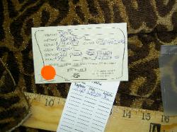 Tag for this fabric at Schindler's Fabrics and Upholstery Shop Inc