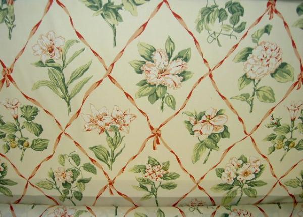 table view of Thibault Alexandria Floral Upscale Drapery Workroom Fabric Remnant for frugal decorating
