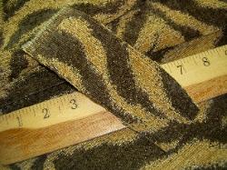 Swatch of Chenille Upholstery Fabric Tiger Fur Design