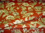 World Linens Textiles Pattern E165 Vindaloo Palazzo Color Red Camel 100% Linen Fabric